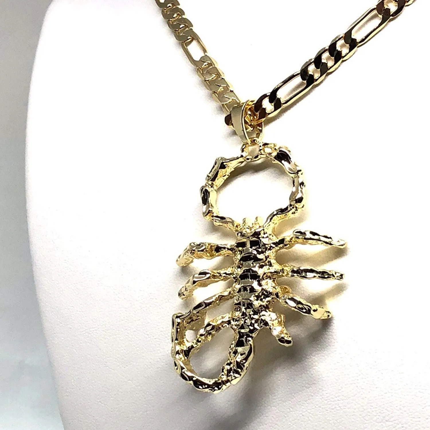 Gold Plated Big Scorpion Pendant Necklace 26 Alacran Grande Oro Laminado Cadena 26