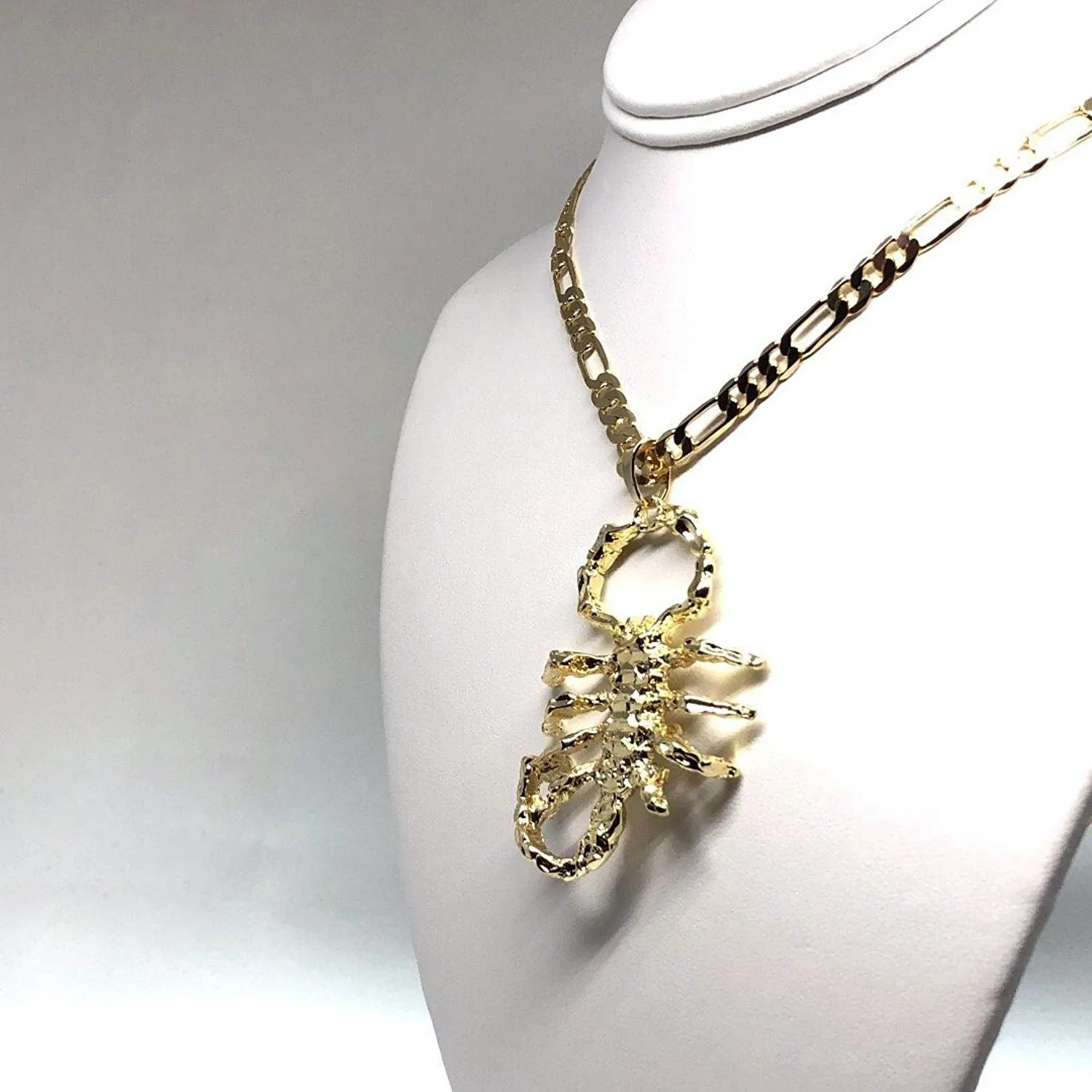 Gold Plated Big Scorpion Pendant Necklace 26 Alacran Grande Oro Laminado Cadena 26