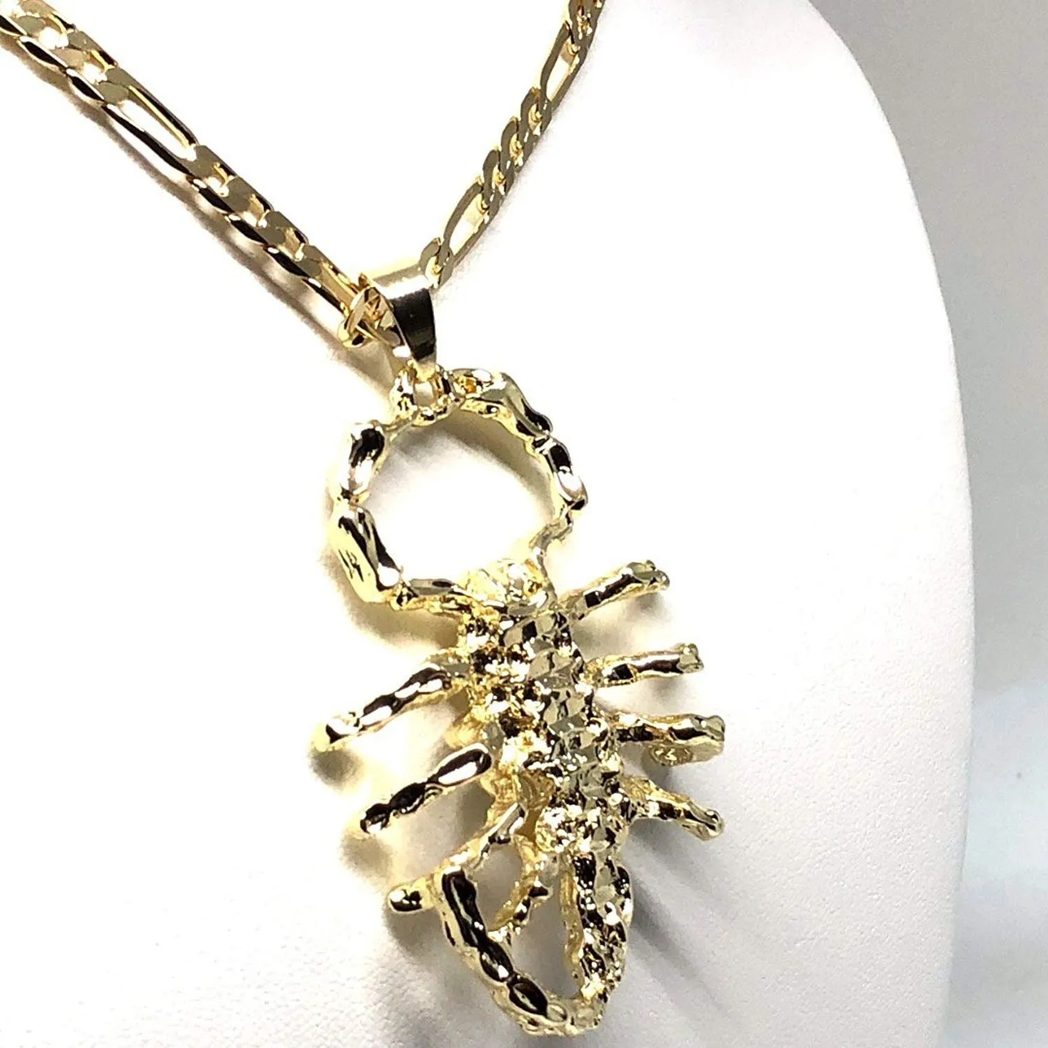 Gold Plated Big Scorpion Pendant Necklace 26 Alacran Grande Oro Laminado Cadena 26