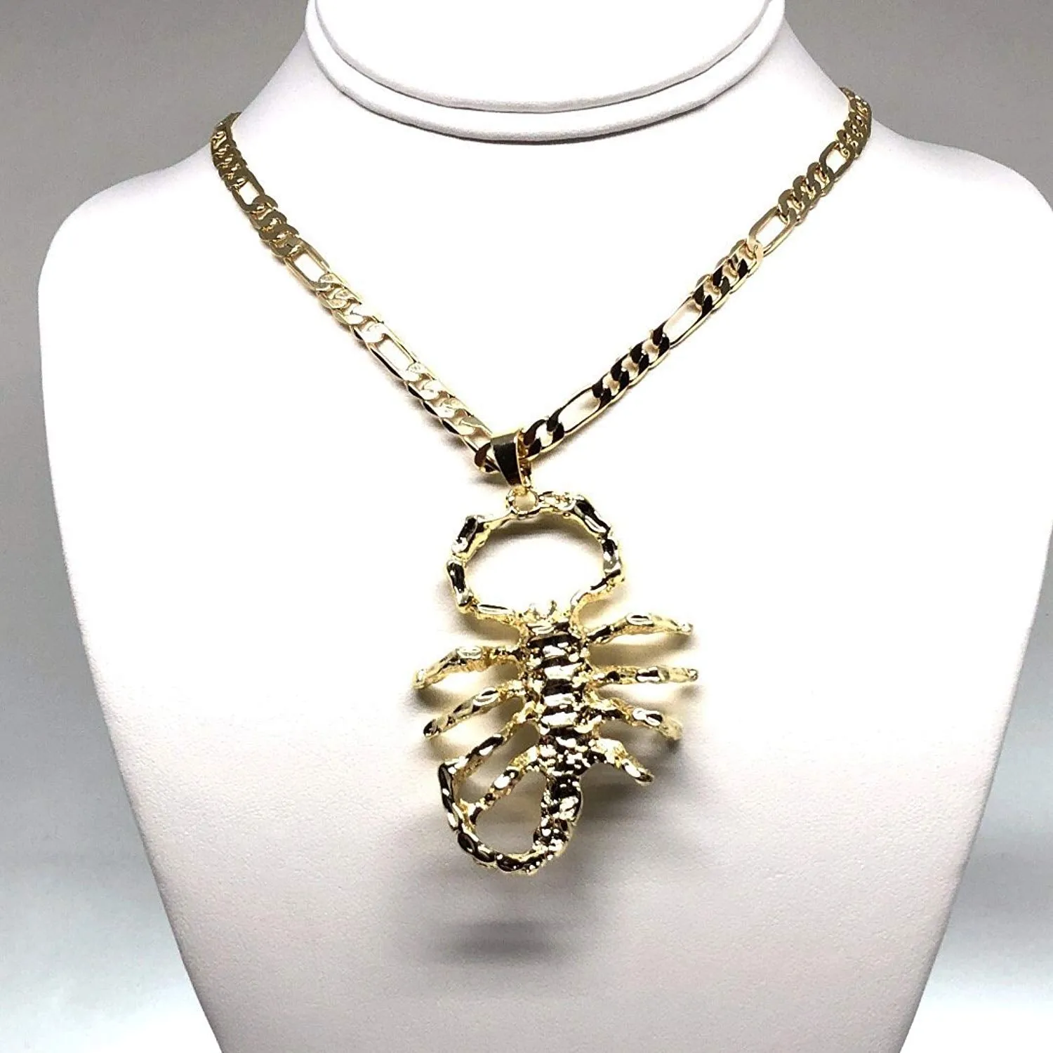 Gold Plated Big Scorpion Pendant Necklace 26 Alacran Grande Oro Laminado Cadena 26