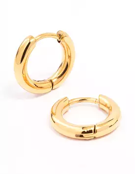 Gold Plated Surgical Steel Chubby Small Huggie Hoop Earrings