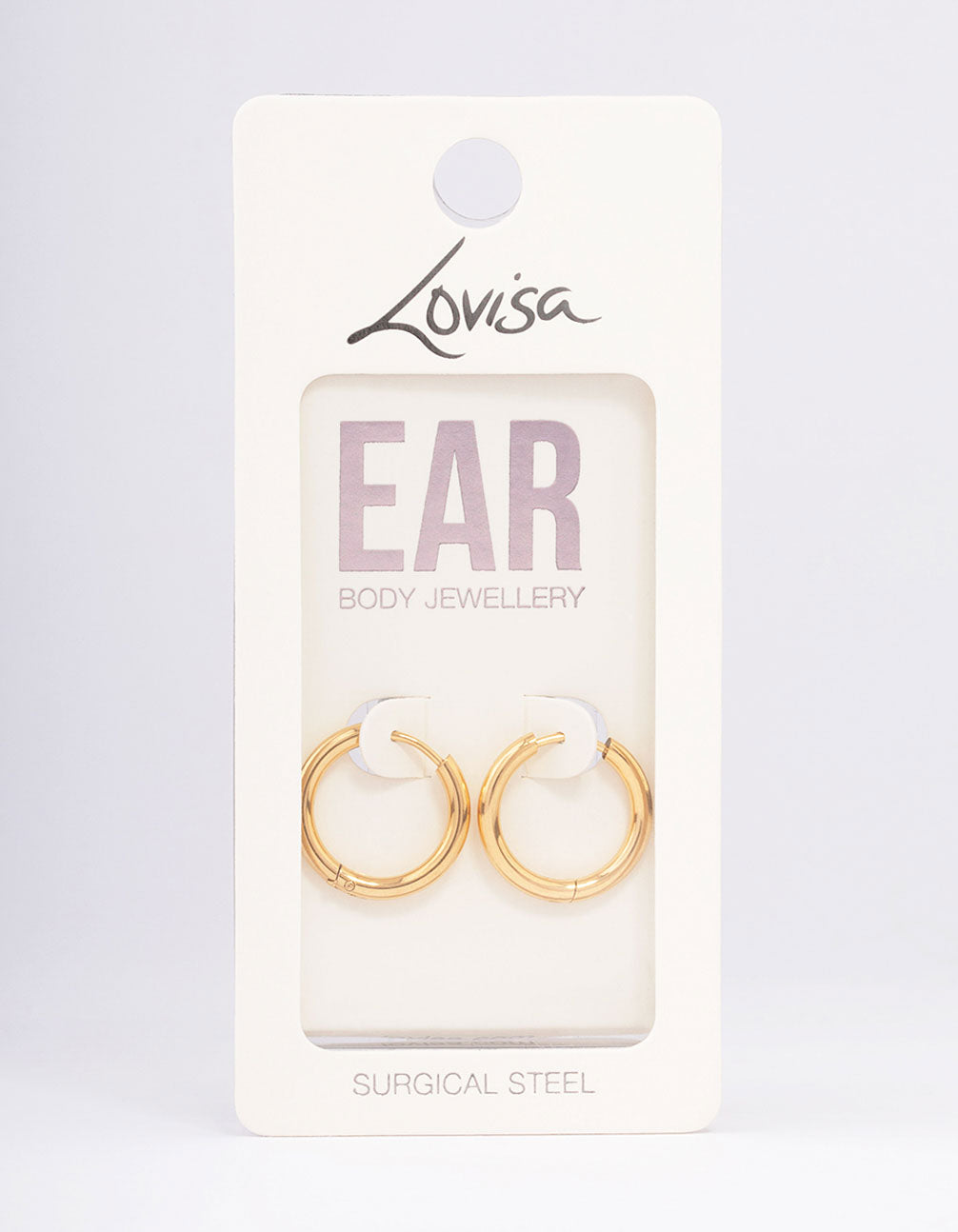 Gold Plated Surgical Steel Medium Polished Hoop Earrings