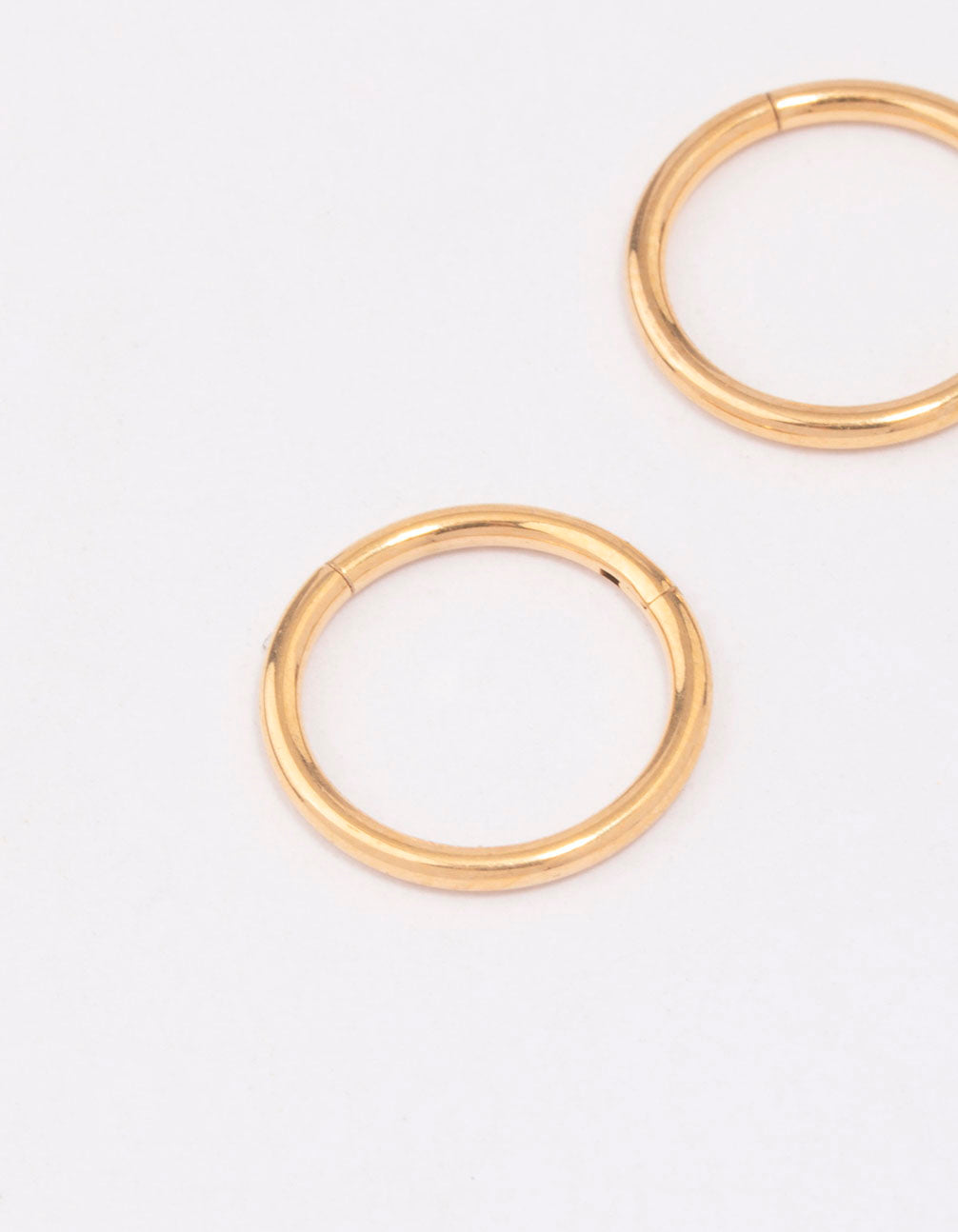 Gold Plated Titanium Fine Sleeper Earrings 10mm