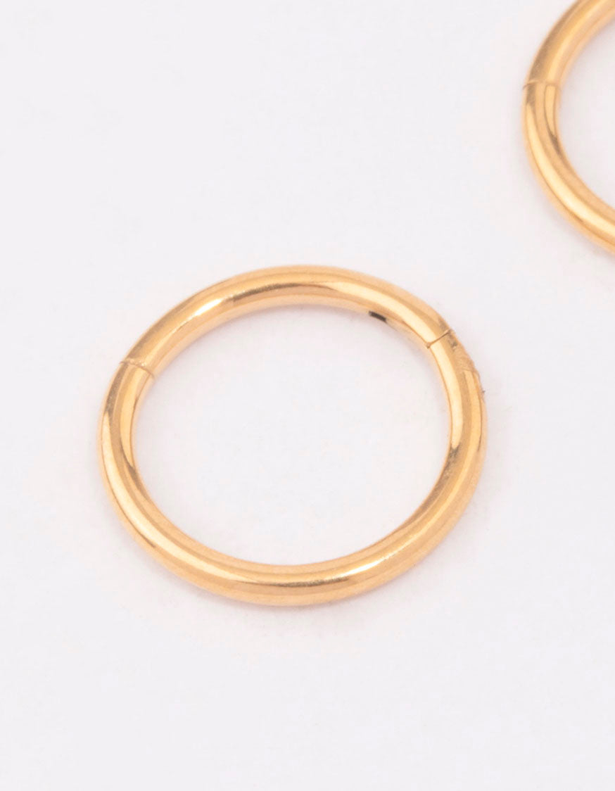 Gold Plated Titanium Fine Sleeper Earrings 6mm