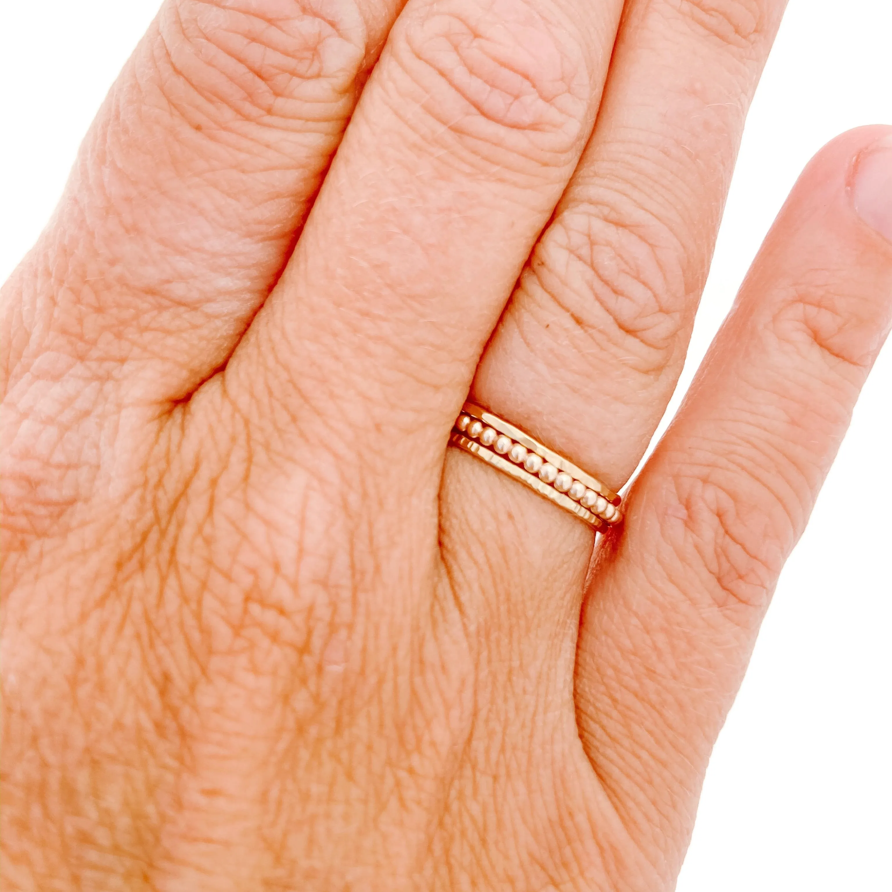 Gold Stacking Rings - mixed set of 3