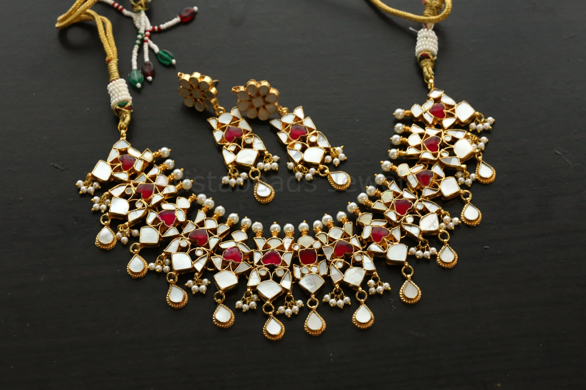 Handmade MOP Pachi Kundan Necklace Set (ABJ-N101-27)