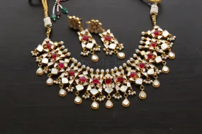 Handmade MOP Pachi Kundan Necklace Set (ABJ-N101-27)