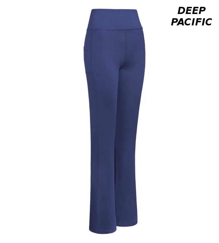 High-Waist Flare Leggings with Cellphone Pockets