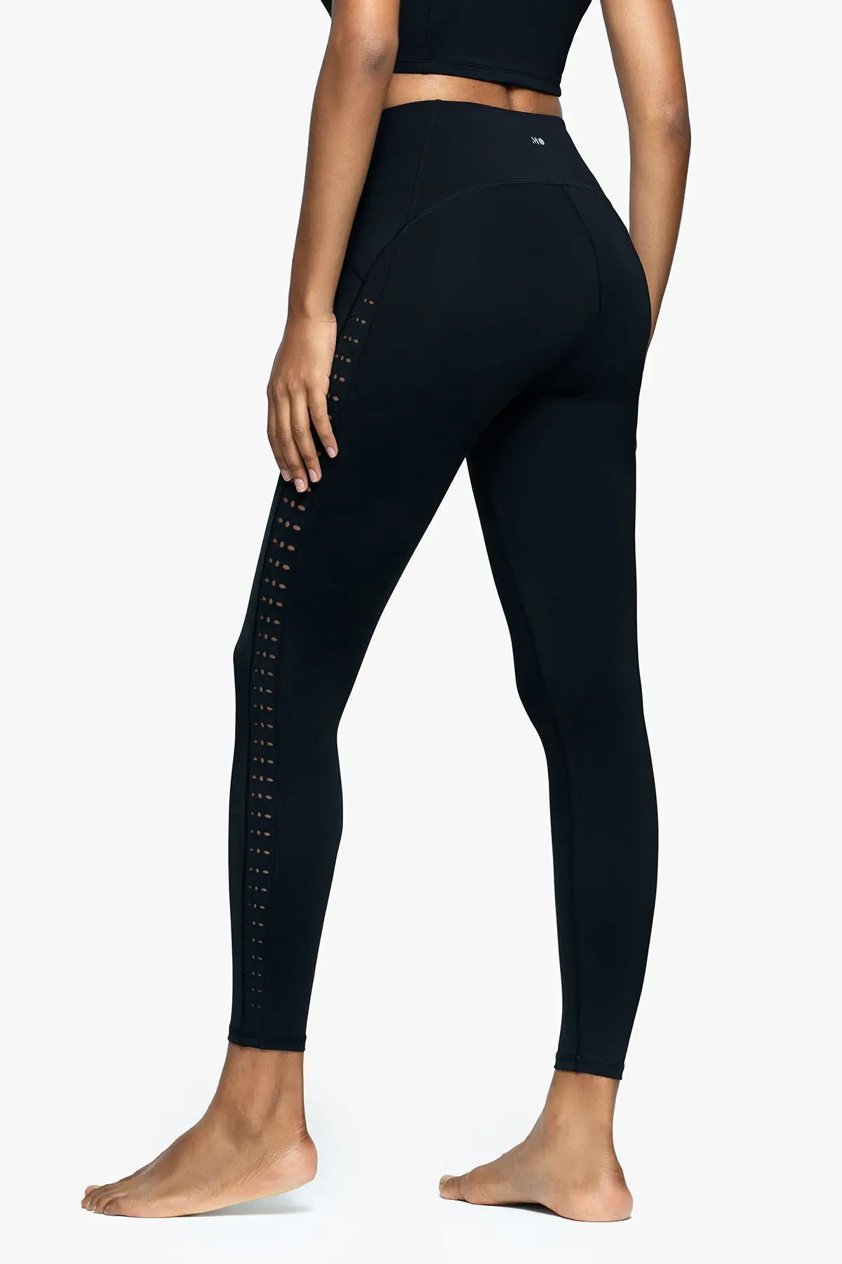 High-waisted Yoga Leggings with Perforated Graphics