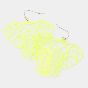 iLLASPARKZ Cut Out Brass Meta Elephant Dangle Earrings