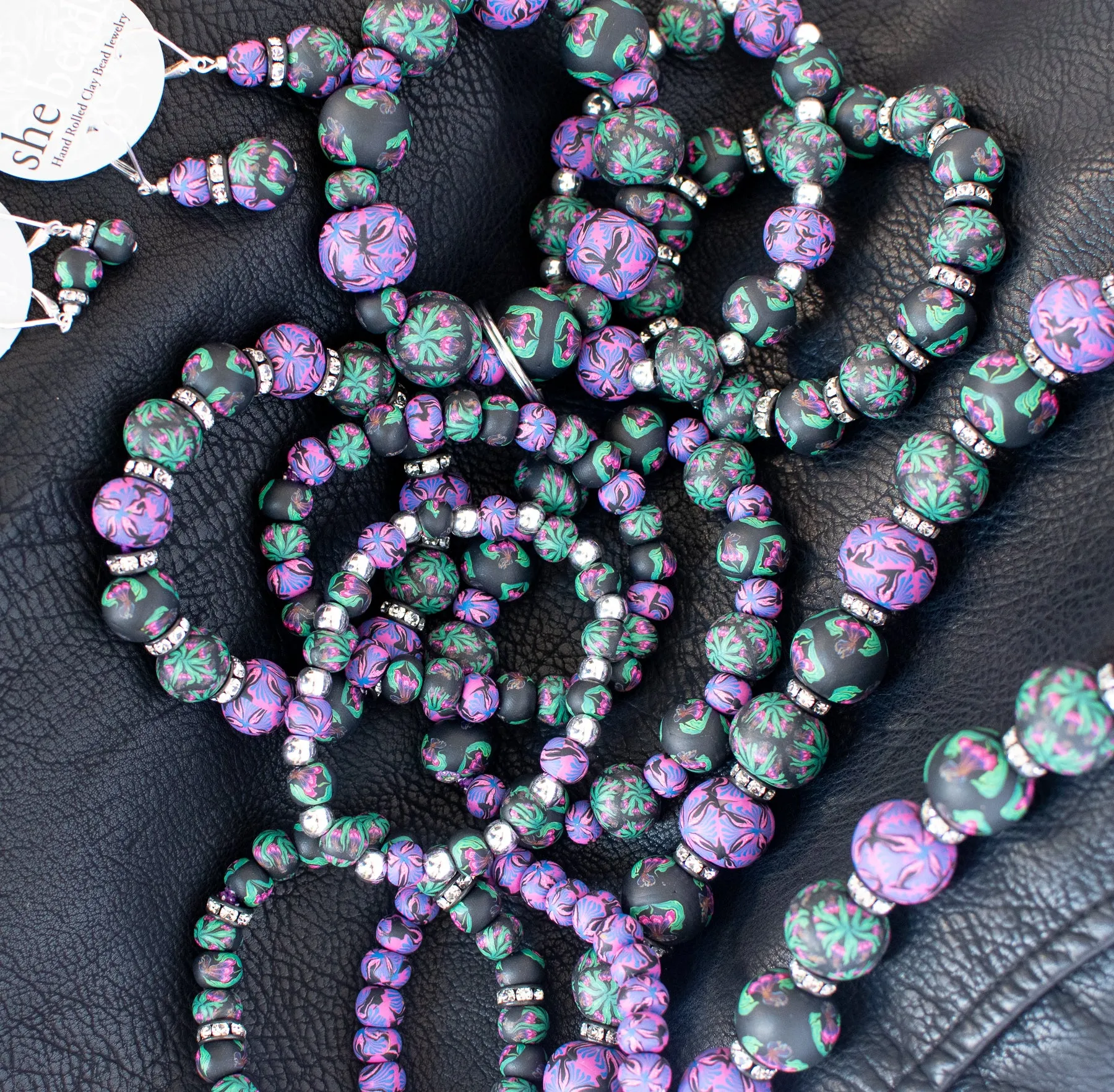 Iris Jumbo Bead Crystal Necklace