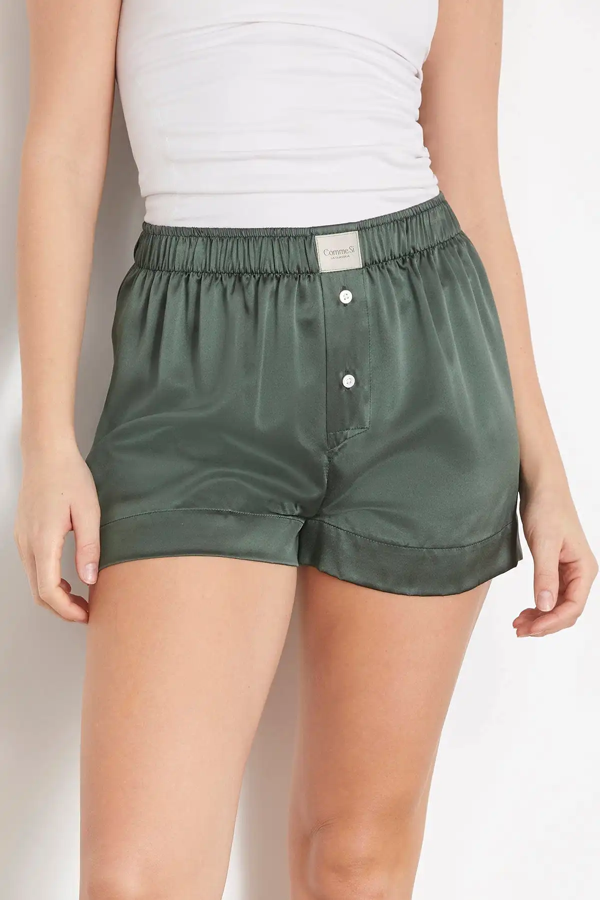 La Boxer Classica Silk Boxer in Forest