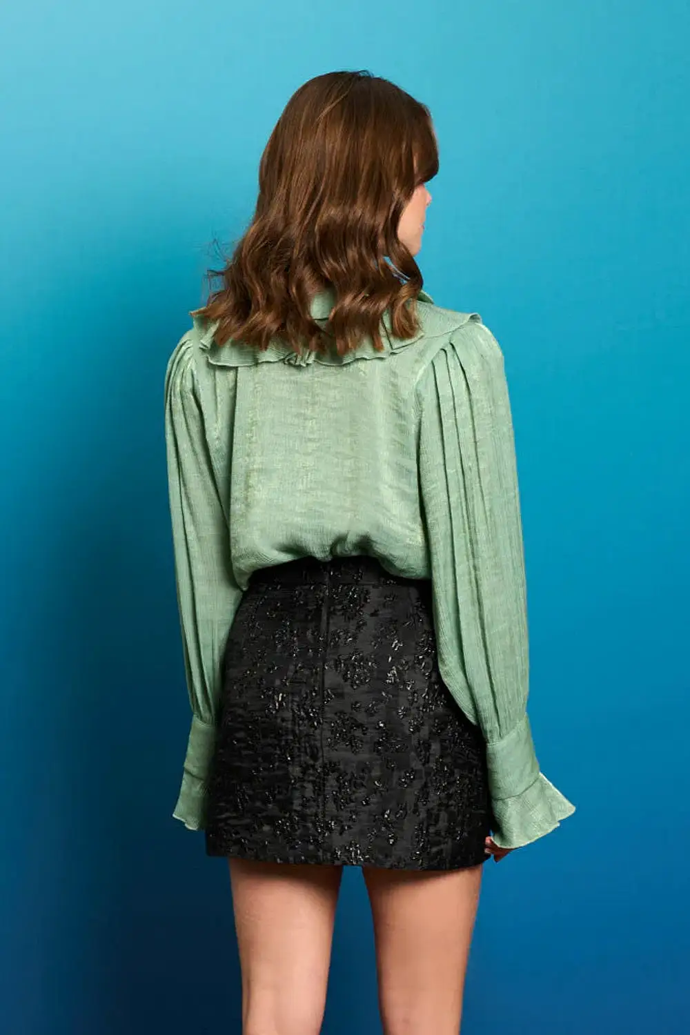 LAGOON SHELL RUFFLE BLOUSE