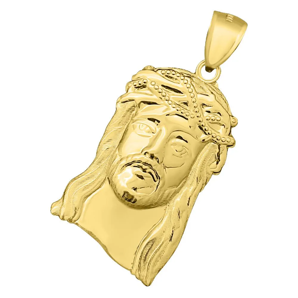 Large Jesus Piece 10K Yellow Gold Pendant