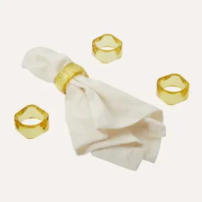 Lemon Quartz Gem Napkin Rings