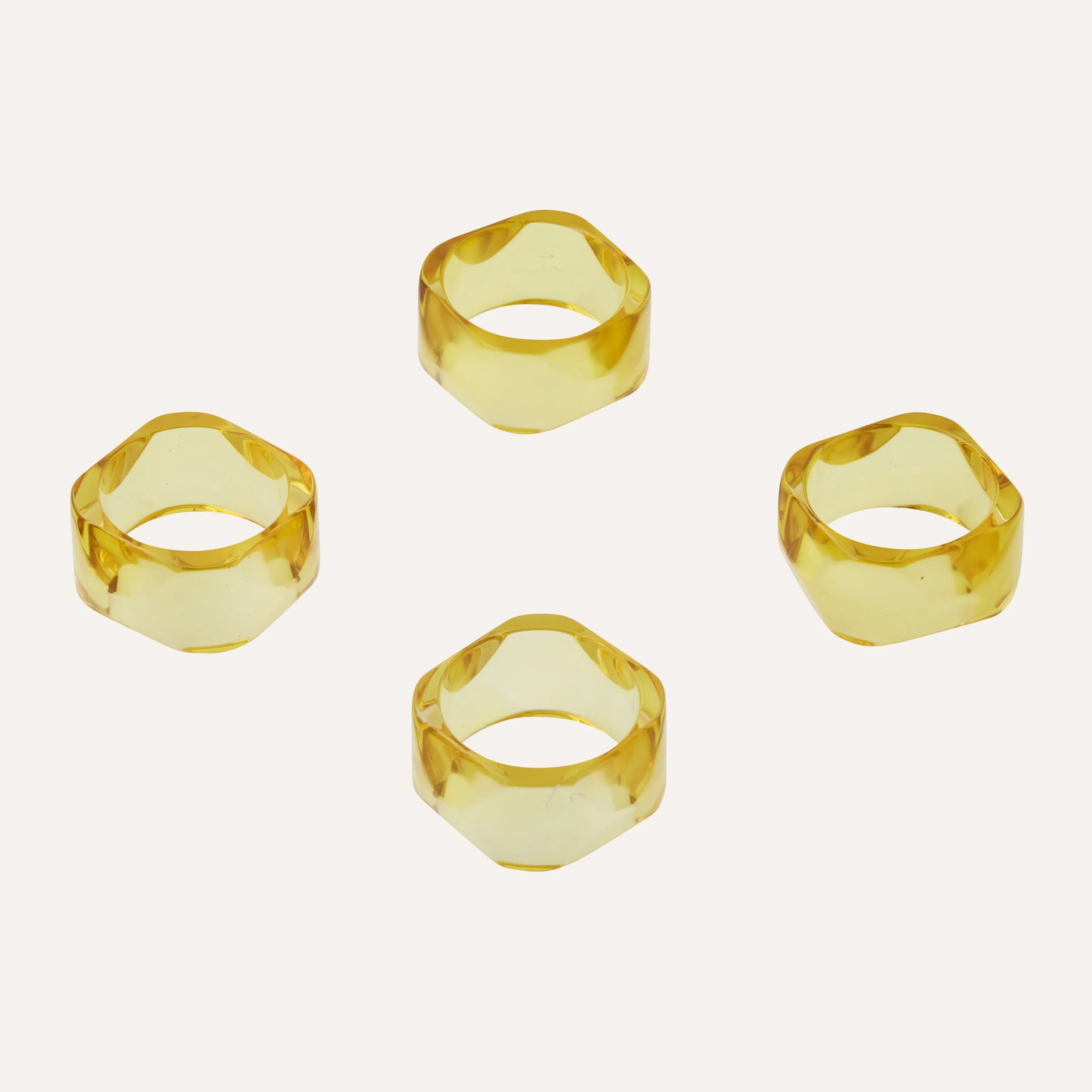 Lemon Quartz Gem Napkin Rings