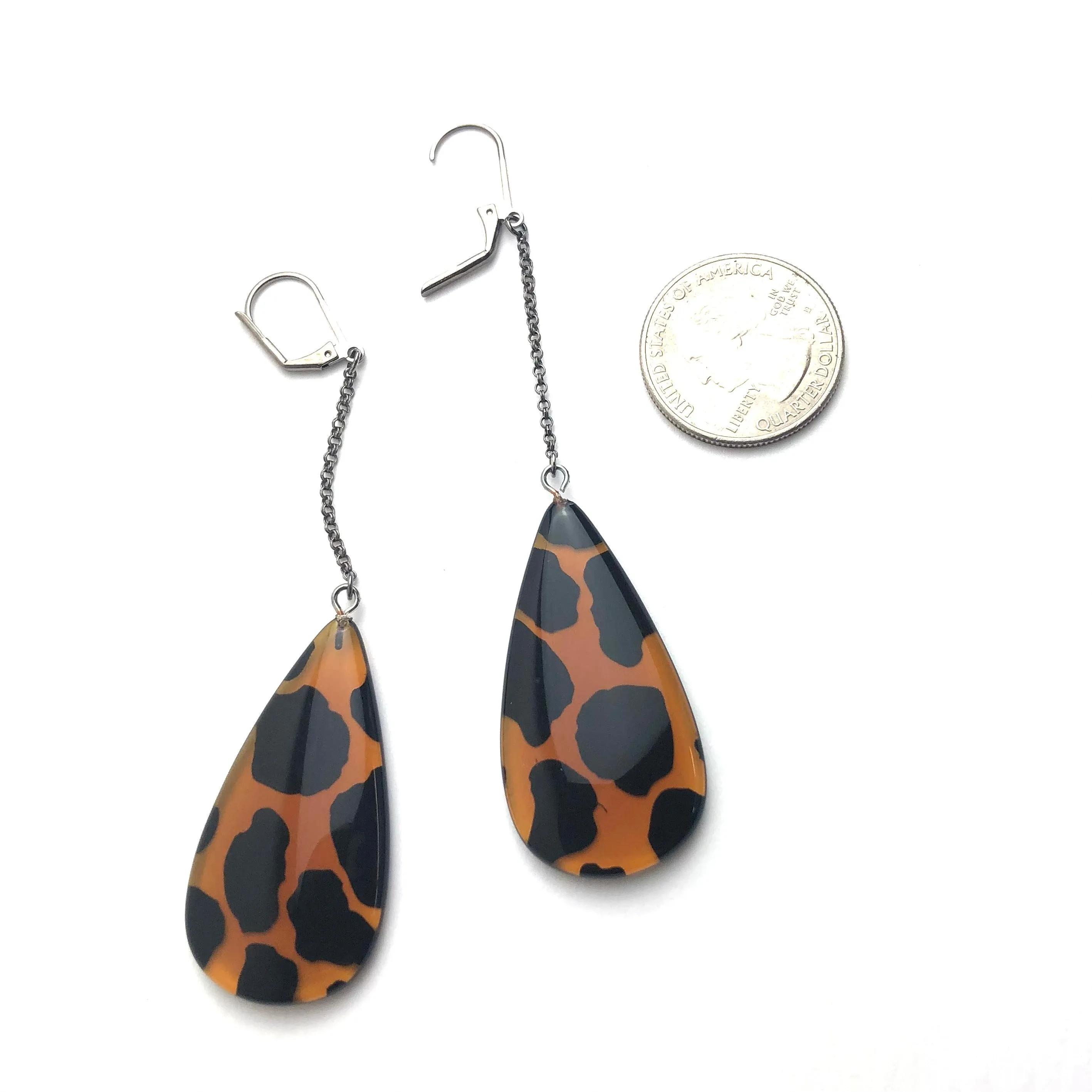 Leopard Lever Chain Drop Earrings