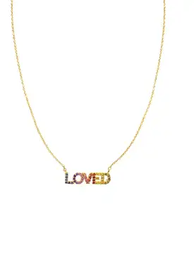 LOVED Rainbow Necklace, Gold/Rainbow