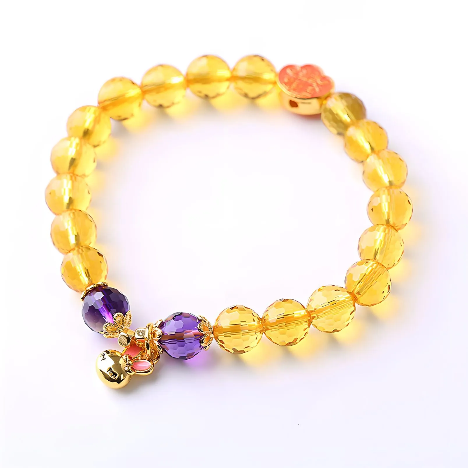 Luxyin Merry Citrine Crystal Bead Bracelet