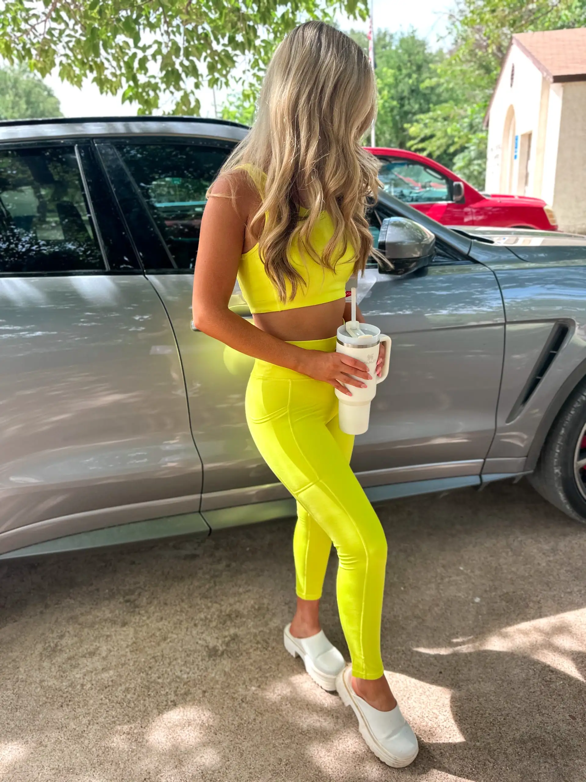 LYCRA BLEND HIGHWAIST LEGGINGS - LIME