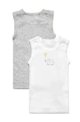 Marquise Two Pack Singlets Elephant