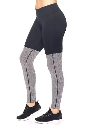 Mid-Rise Heather Colorblock Leggings