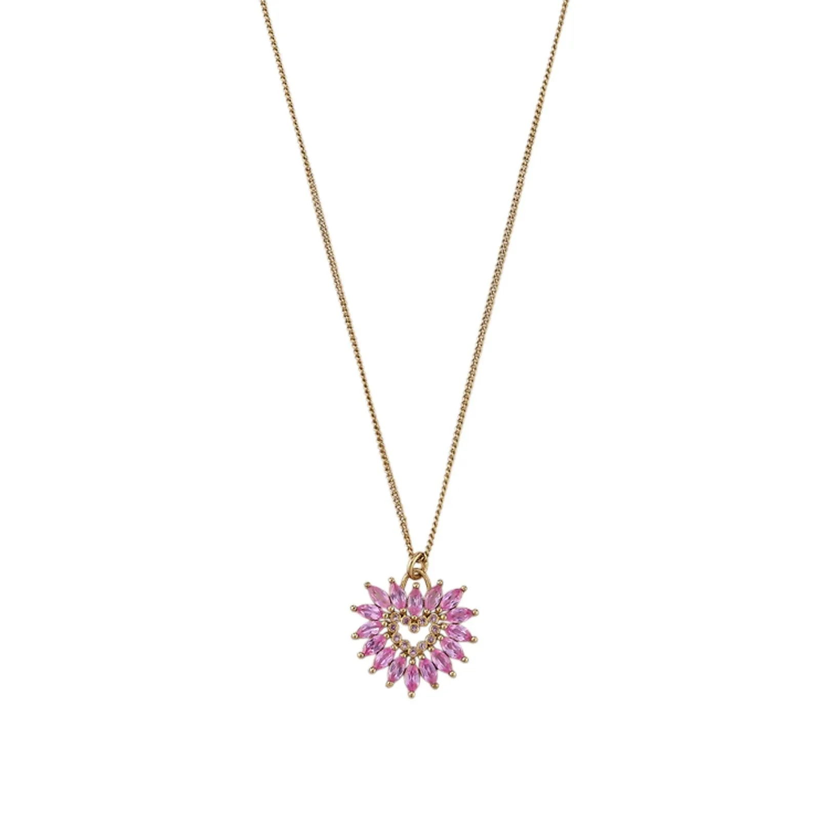 Mignonne Gavigan Crystal Heart Necklace in Magenta