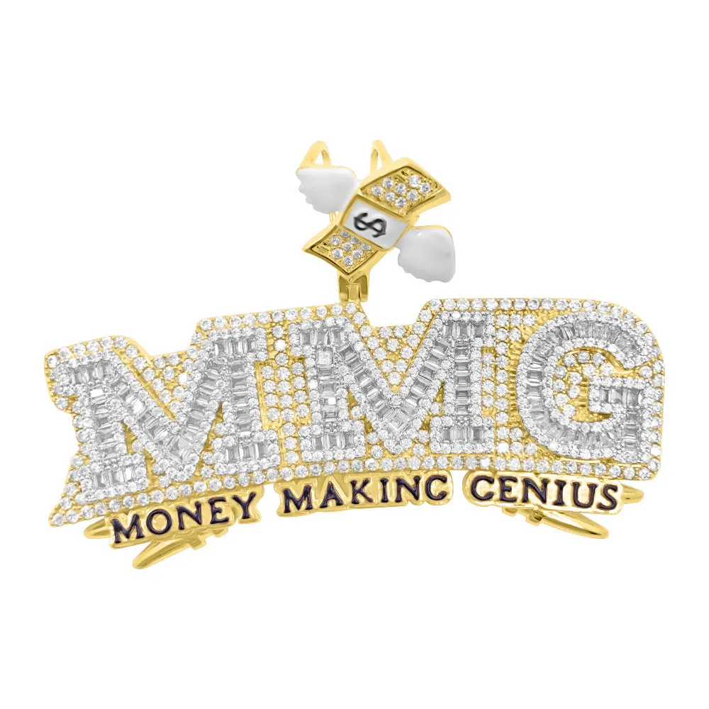 MMG Money Making Genius CZ Hip Hop Iced Out Pendant