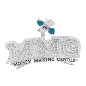 MMG Money Making Genius CZ Hip Hop Iced Out Pendant