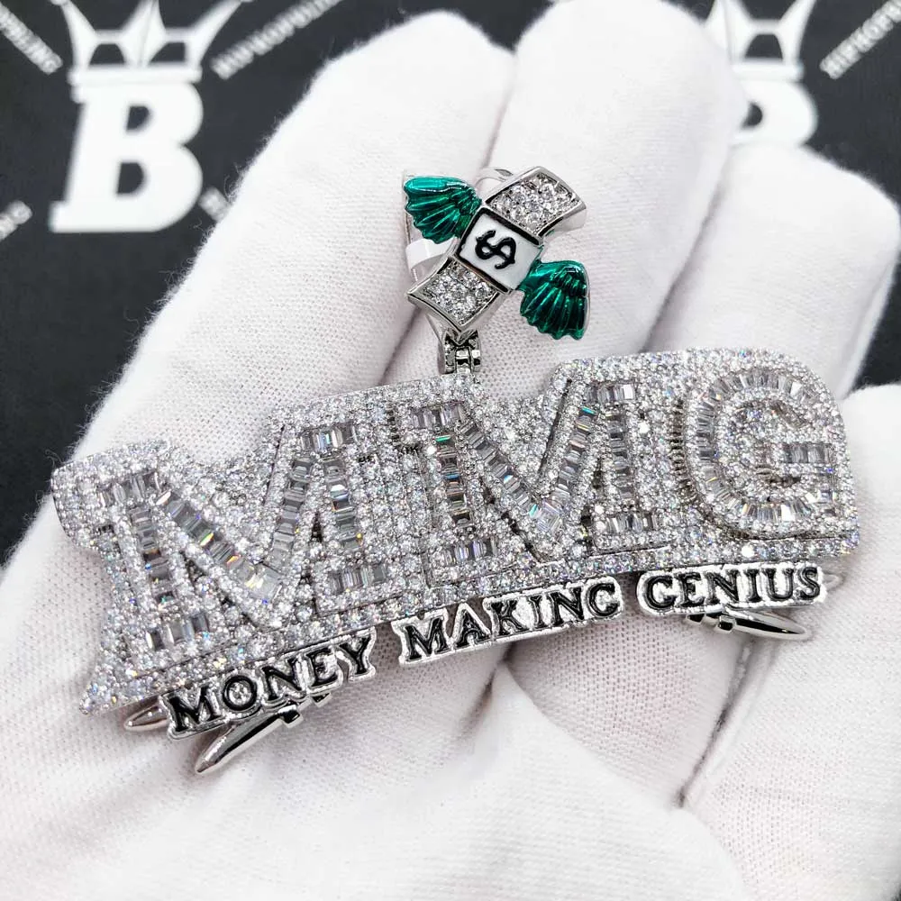 MMG Money Making Genius CZ Hip Hop Iced Out Pendant