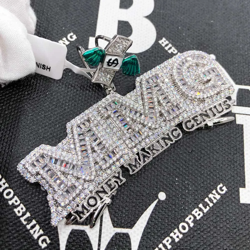 MMG Money Making Genius CZ Hip Hop Iced Out Pendant