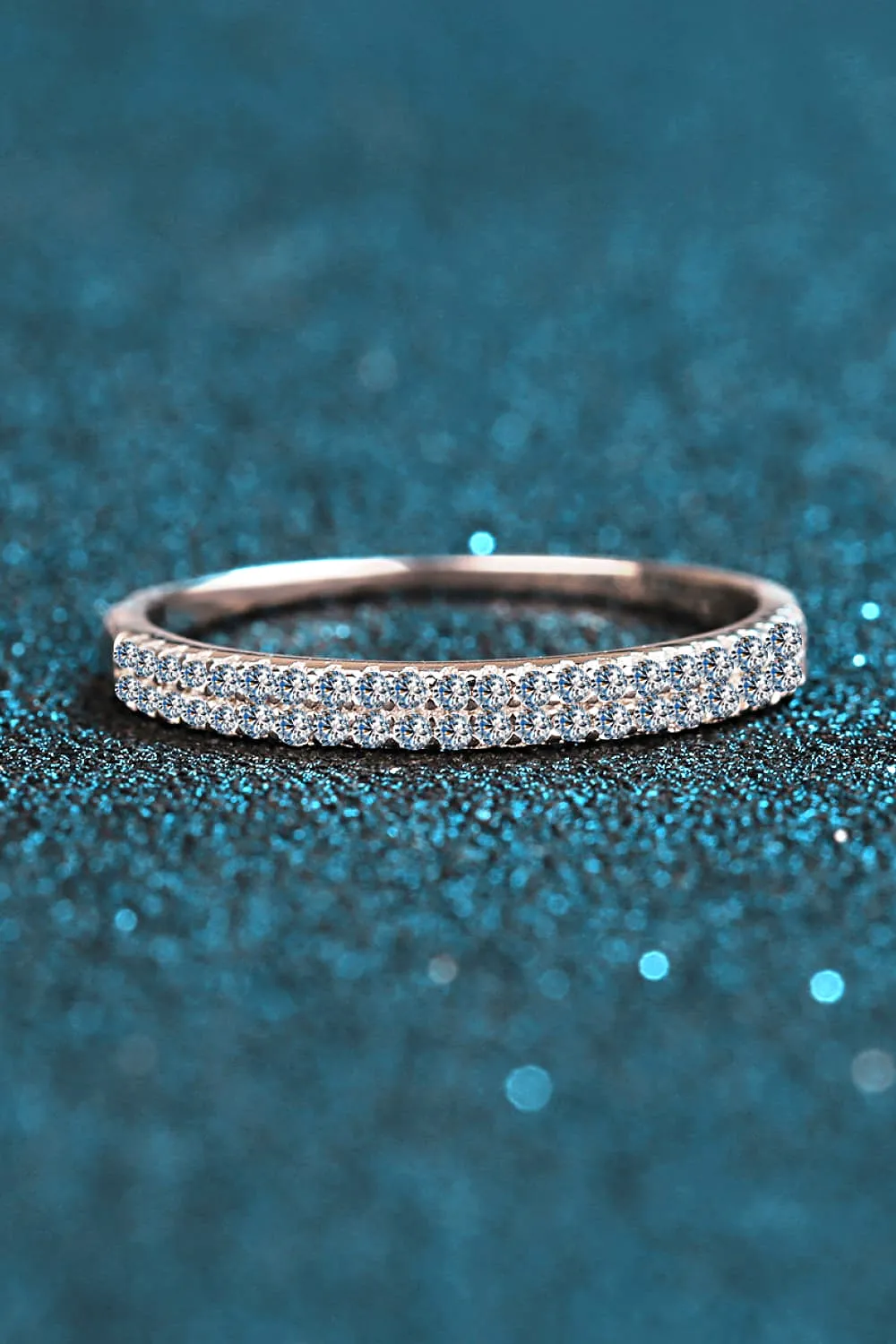 Moissanite 925 Sterling Silver Half-Eternity Ring