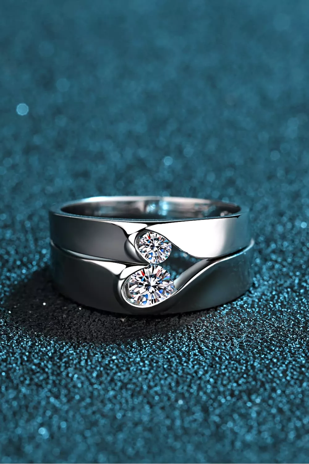 Moissanite Rhodium-Plated Ring