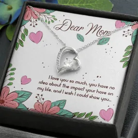 Mother's Day Necklace Gift, Heart with Crystal Pendant