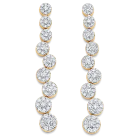 Muna Round Diamond Drop Earrings