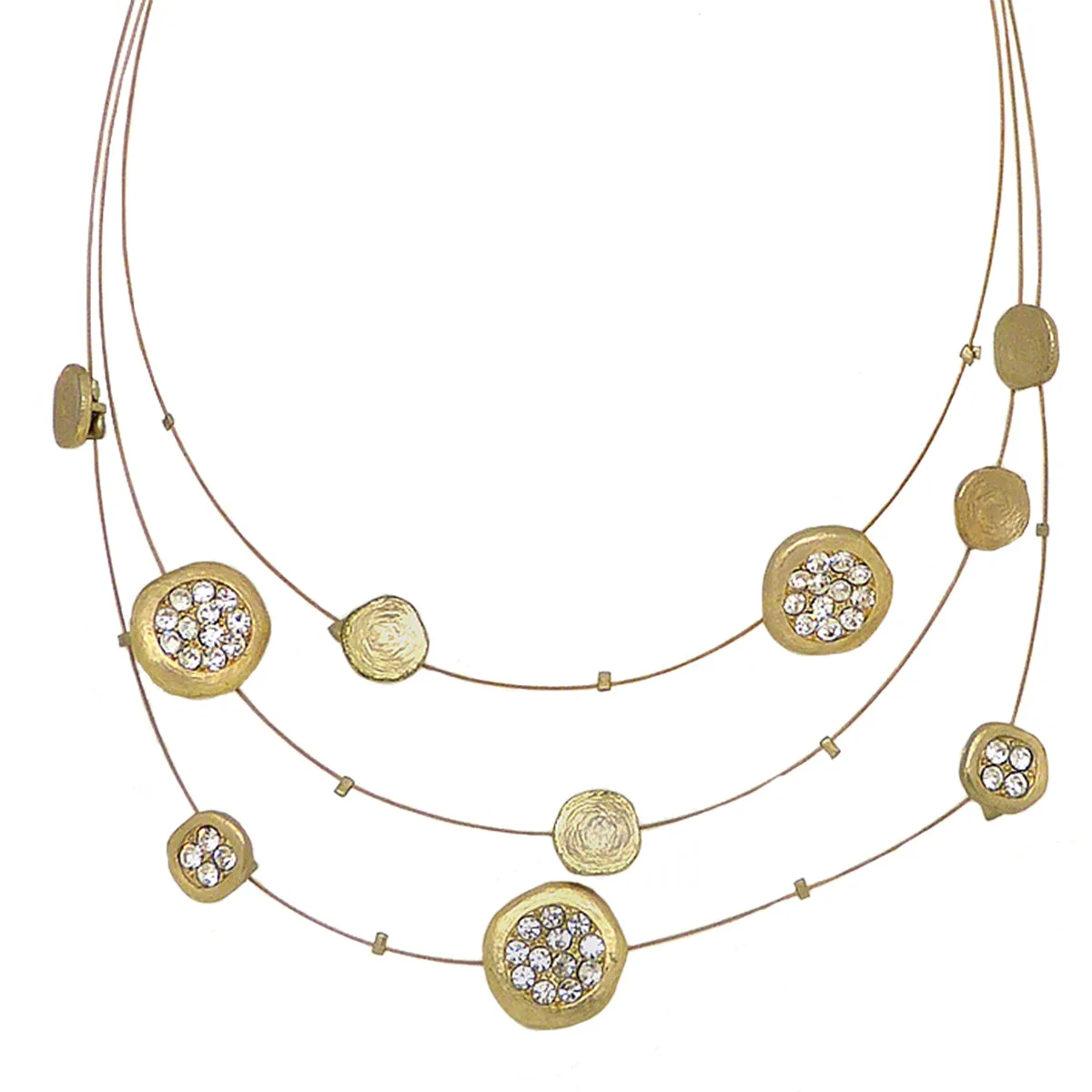 New Pave and Gold Disc Necklace & Earring Set by Liza Kim