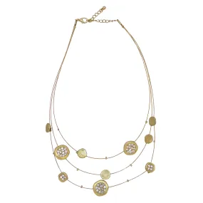 New Pave and Gold Disc Necklace & Earring Set by Liza Kim