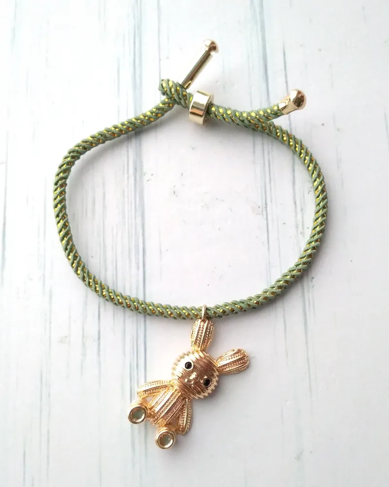 Olivia 2 'Bunnigurumi' Metallic Cord Slider Bracelet