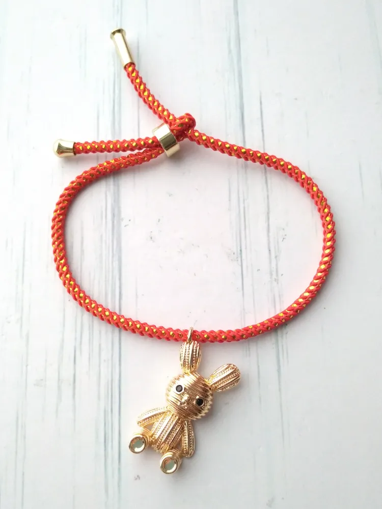 Olivia 2 'Bunnigurumi' Metallic Cord Slider Bracelet