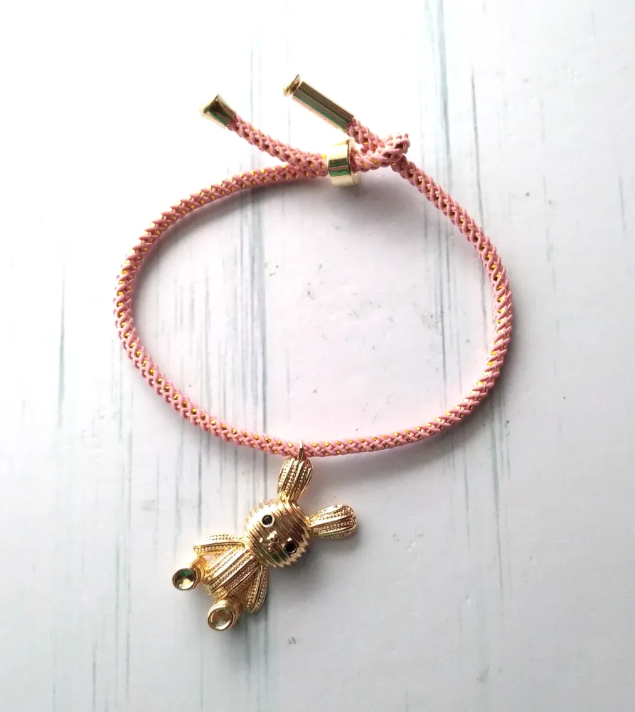 Olivia 2 'Bunnigurumi' Metallic Cord Slider Bracelet