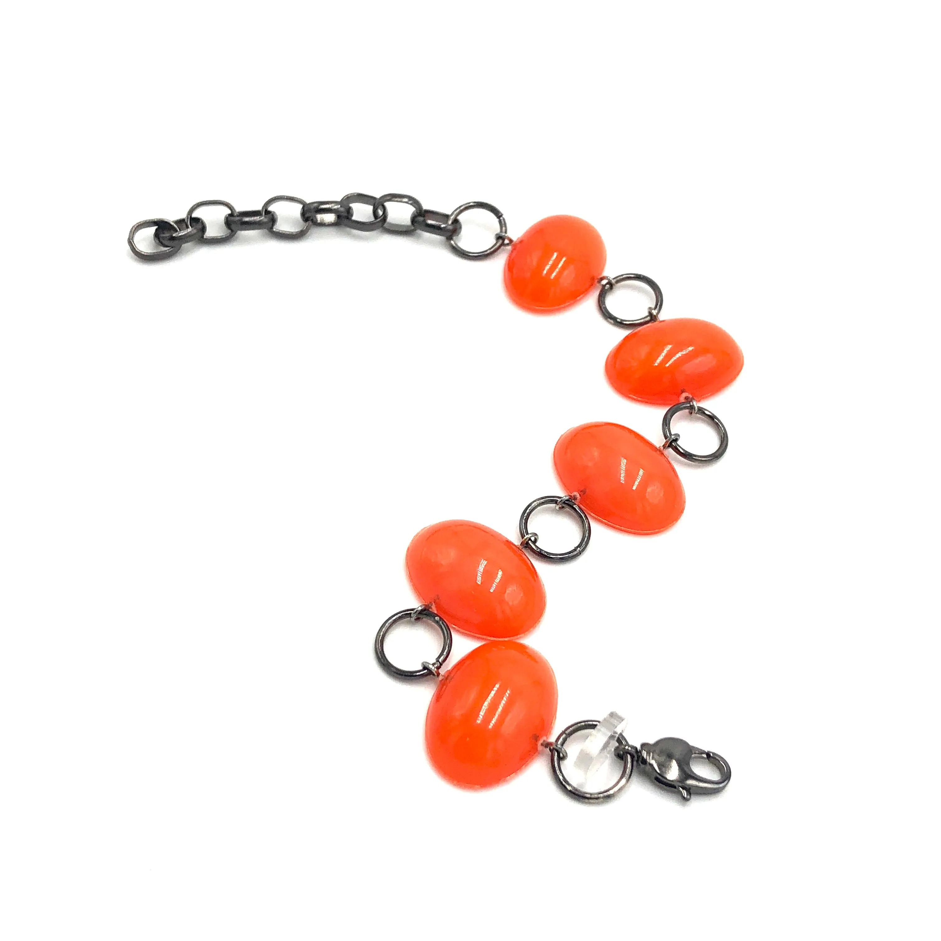 Orange Jelly Bean Stations Bracelet