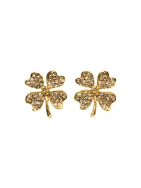 Oscar de la Renta Crystal Four Leaf Clover Stud Earrings (More Colors)