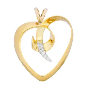 Paloma Picasso Tiffany & Co. 1983 Diamond 18 Karat Gold Loving Heart Pendant