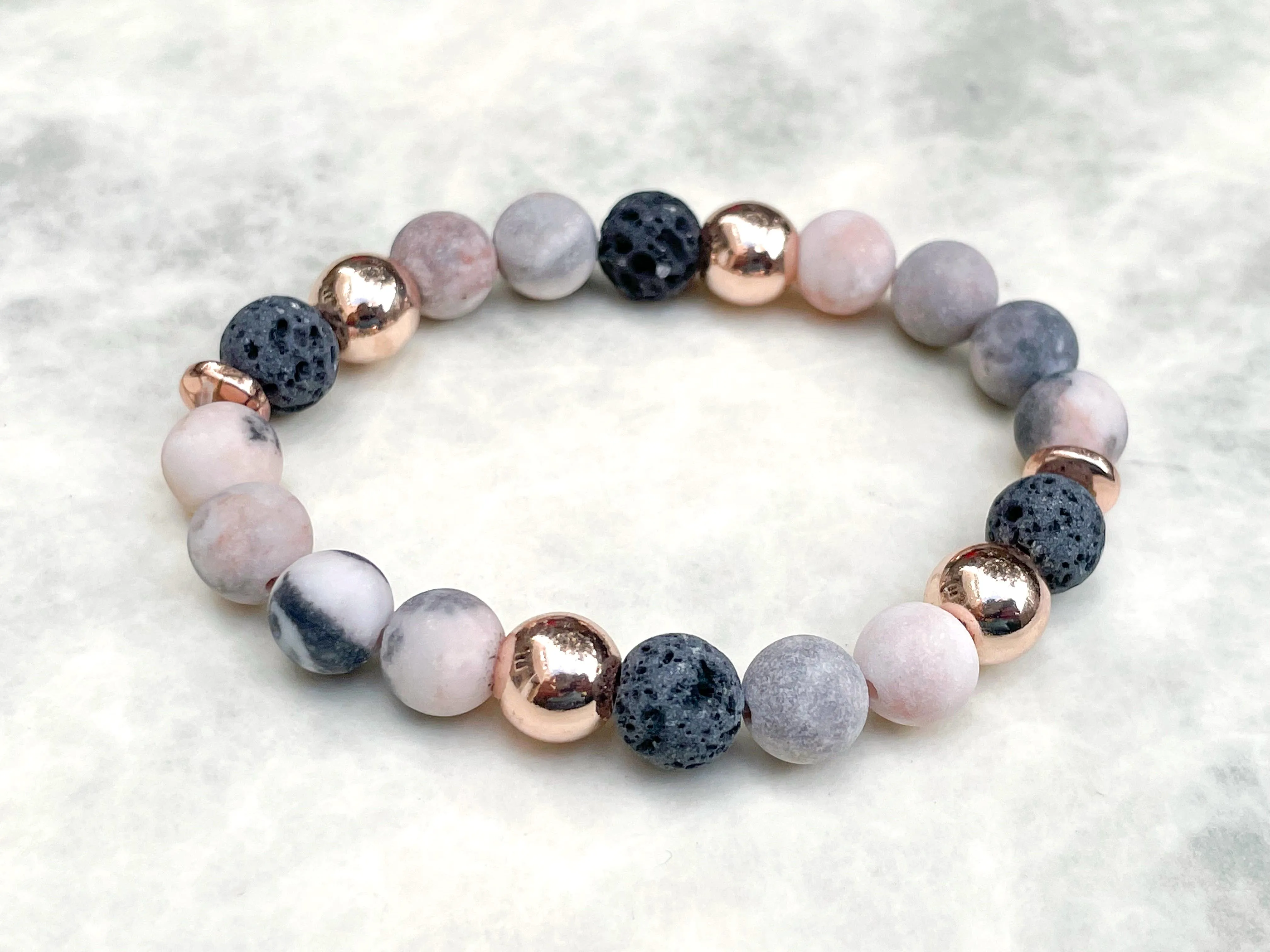 Pink Zebra Stone Bracelet