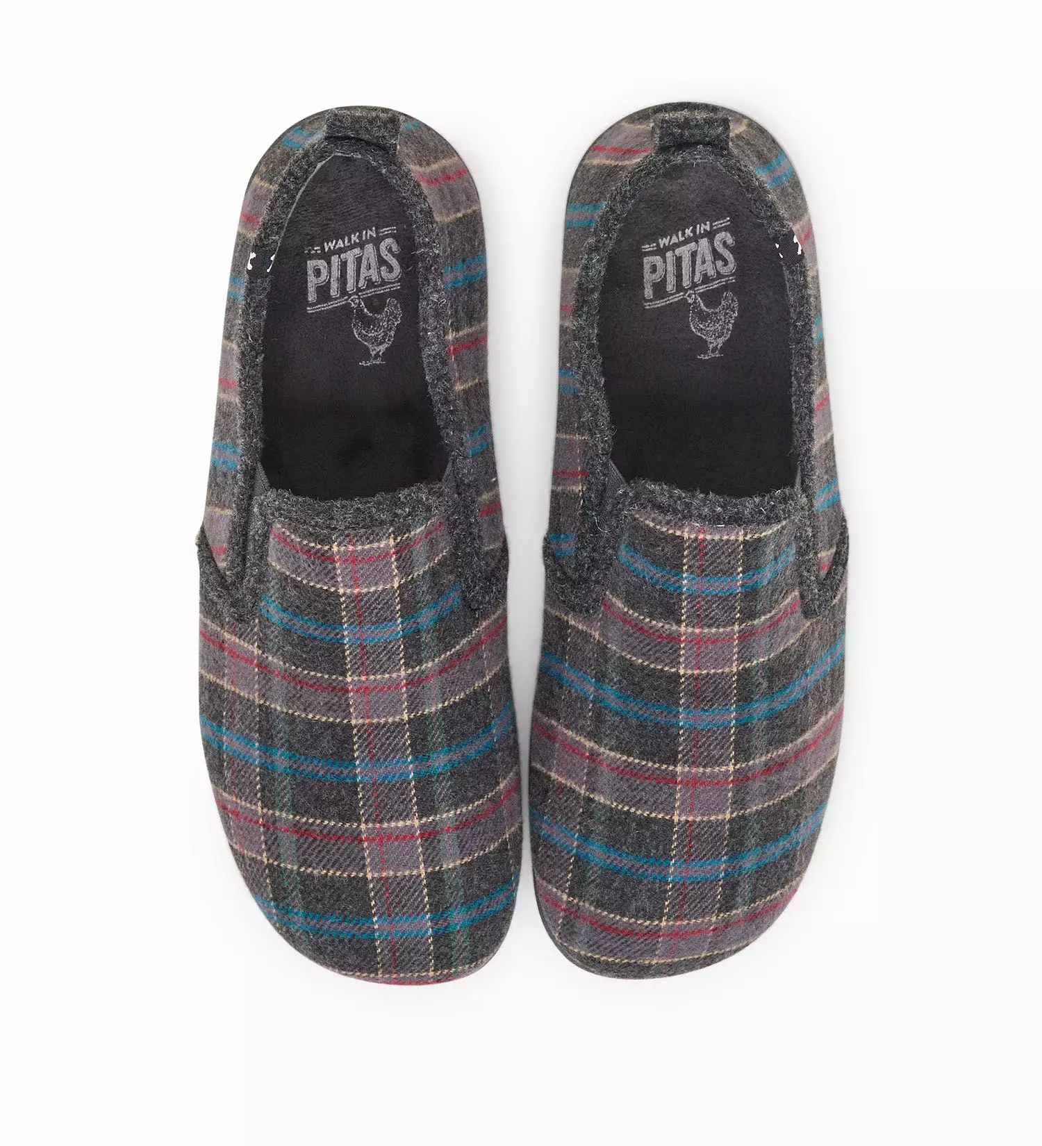 Pitas old timer eco felt slippers, grippy rubber soles