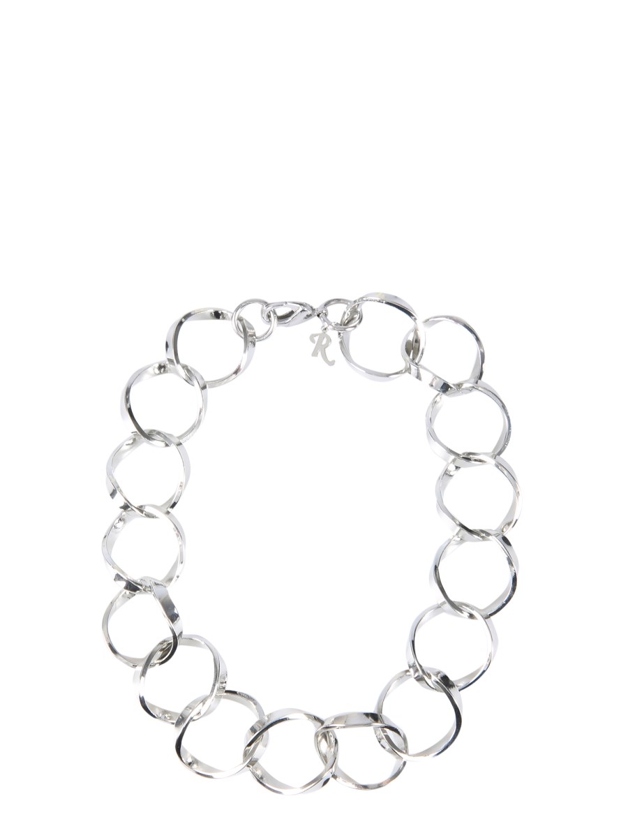 RAF SIMONS    BRASS LINKED RINGS NECKLACE