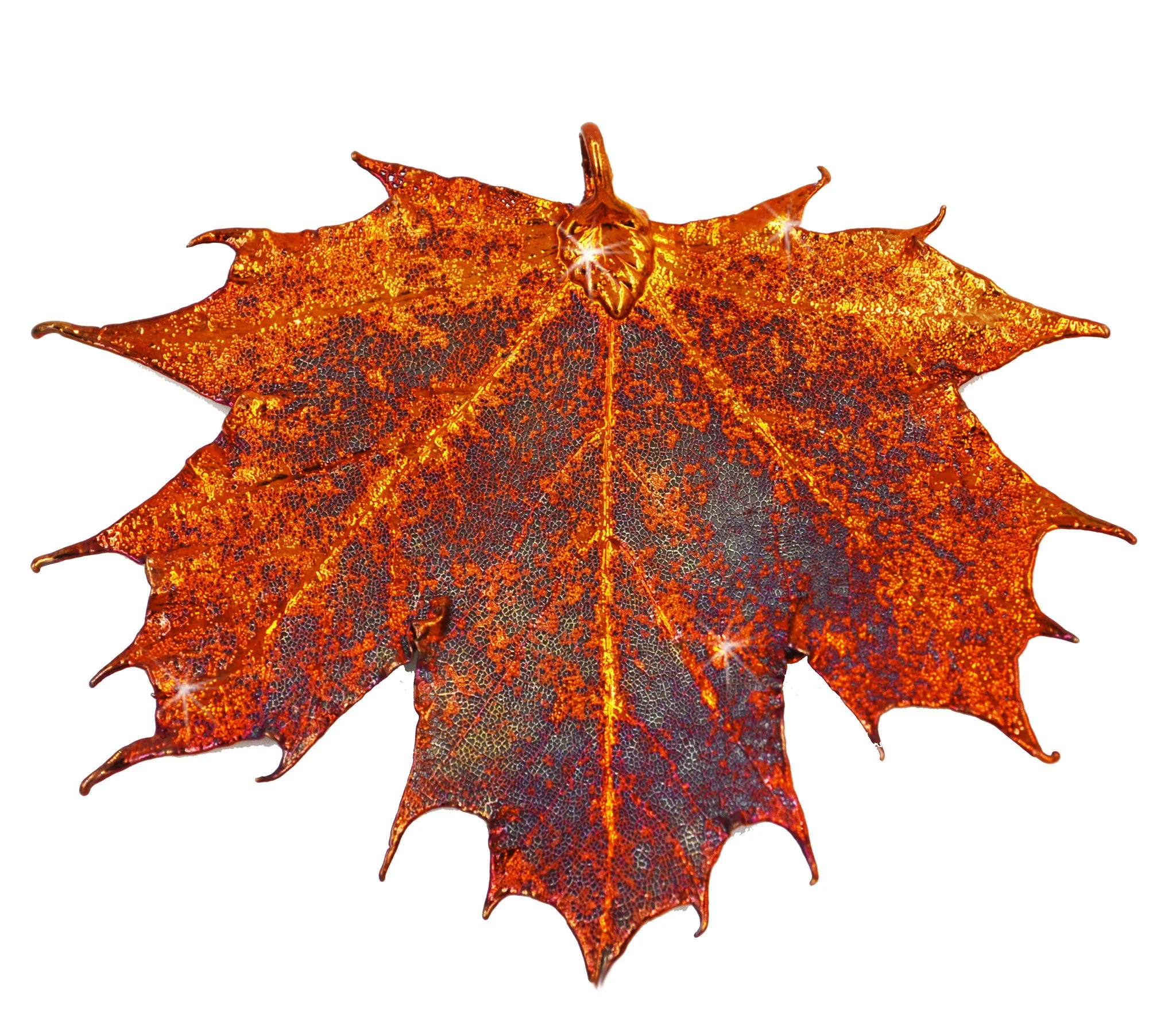 Real Leaf PENDANT Sugar Maple in Copper Genuine Leaf