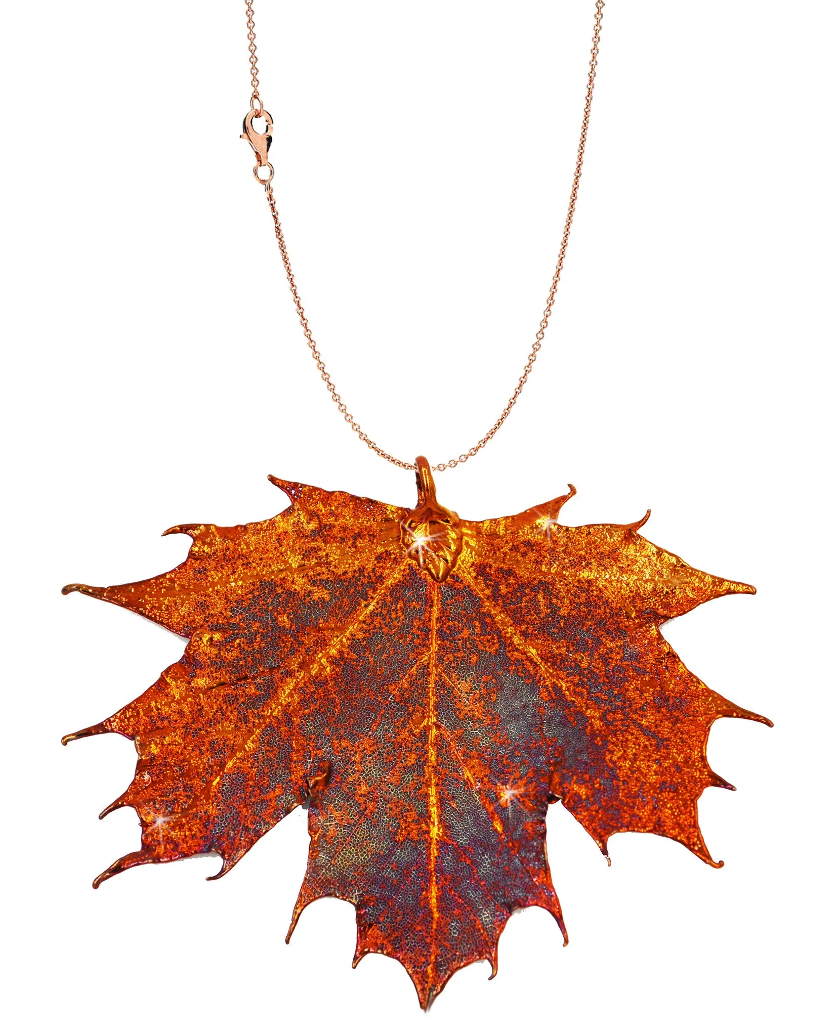 Real Leaf PENDANT Sugar Maple in Copper Genuine Leaf