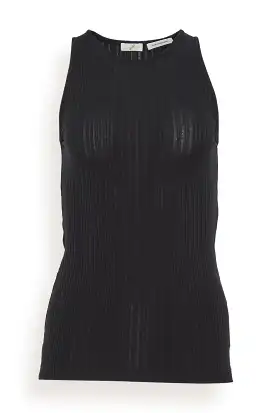 Rib Tank Top in Black