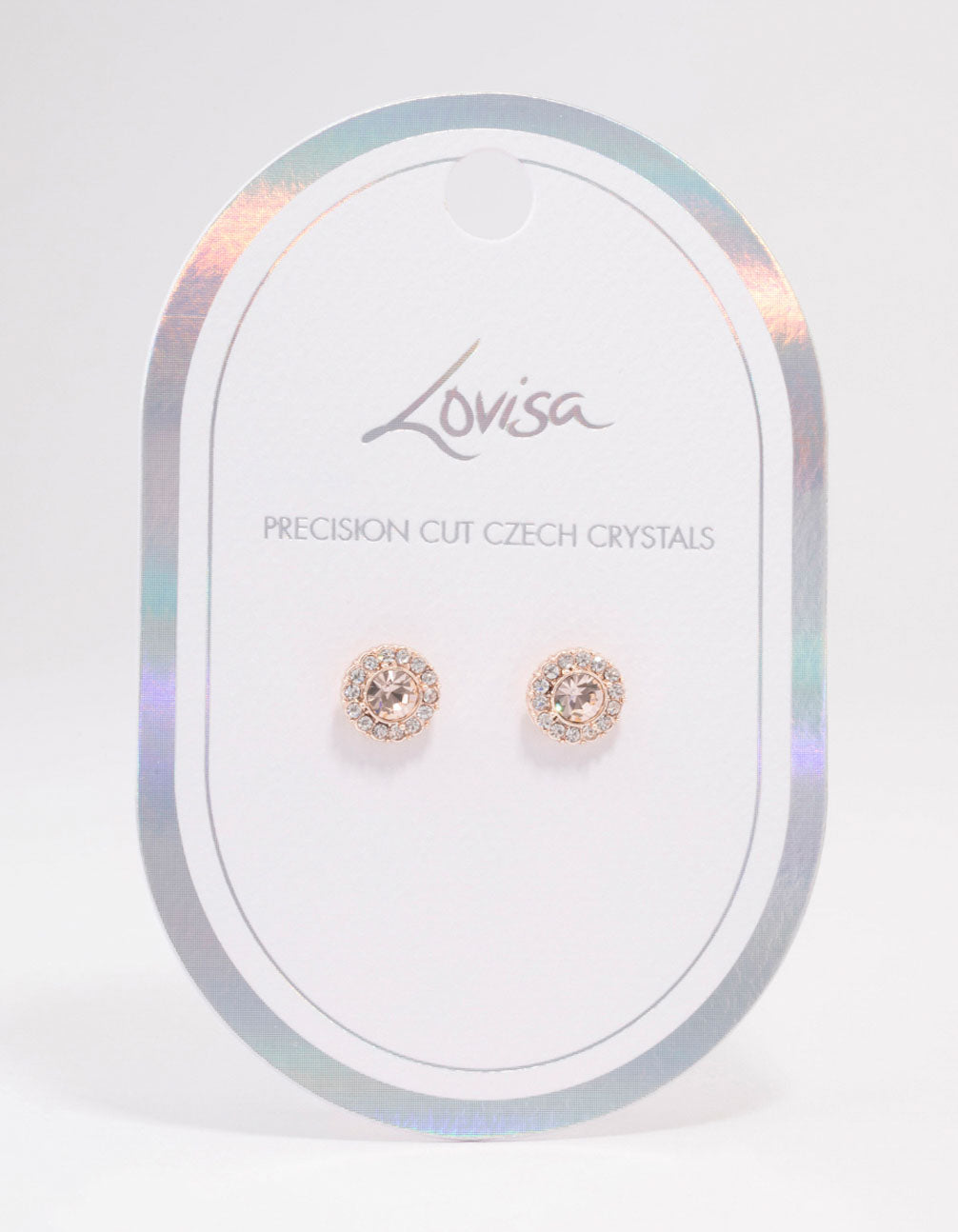 Rose Gold Blush Halo Stud Earrings